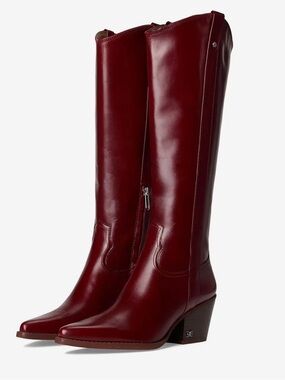 Sam Edelman Wyatt deep scarlet leather boot